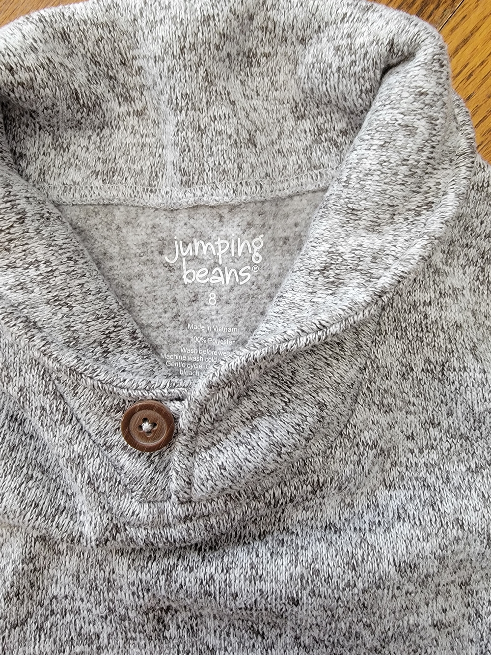 Bundle. Kohl's Jumping Beans Marled Gray Cowl Neck Sweater with Wooden Button